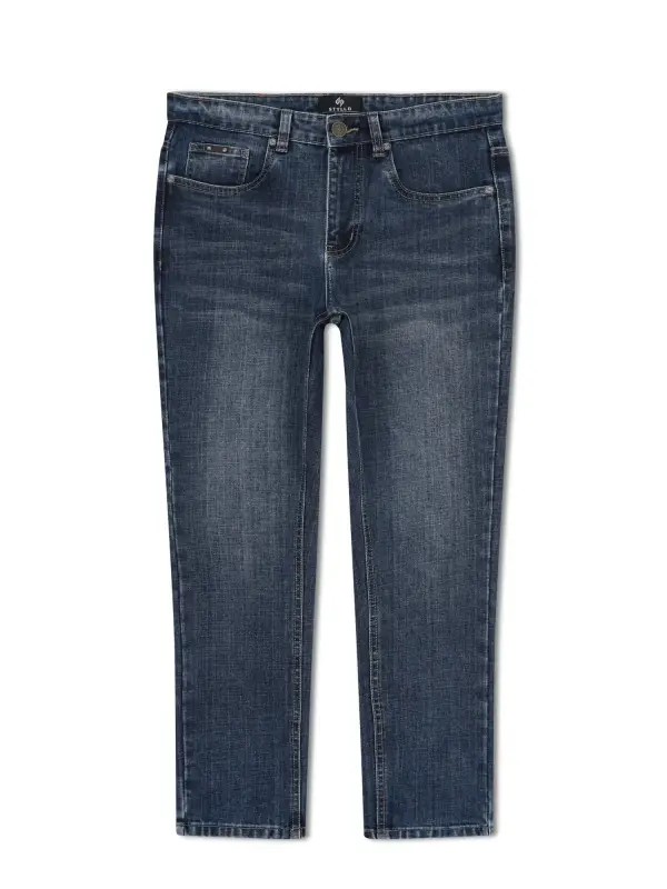 Medium Blue – stretch slub denim jeans