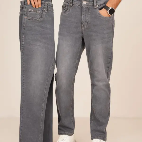 Styllo Men's Slim Fit Faded Black Denim Jeans