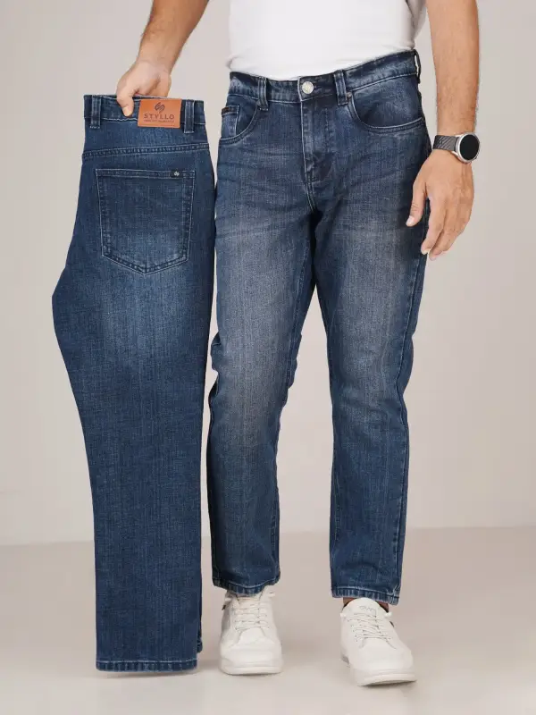 Dark Blue – stretch candy slub denim jeans