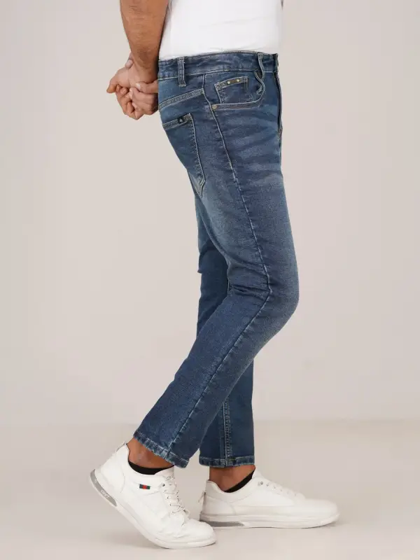 Dark Blue -stretch dobby jeans