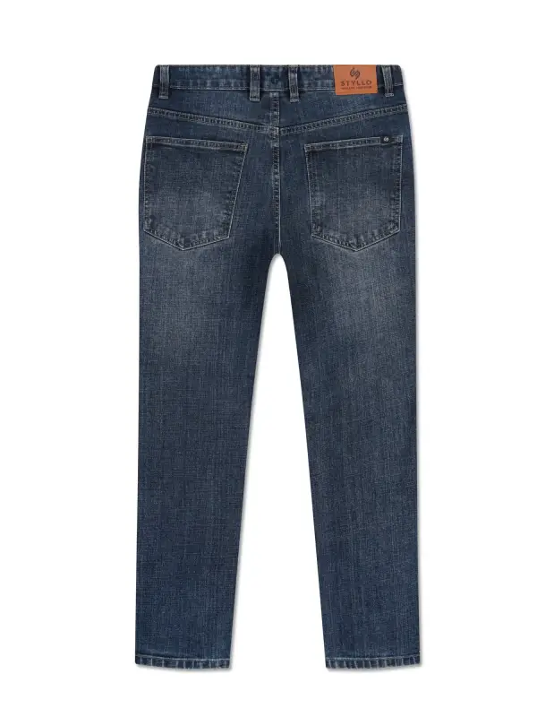 Medium Blue – stretch slub denim jeans